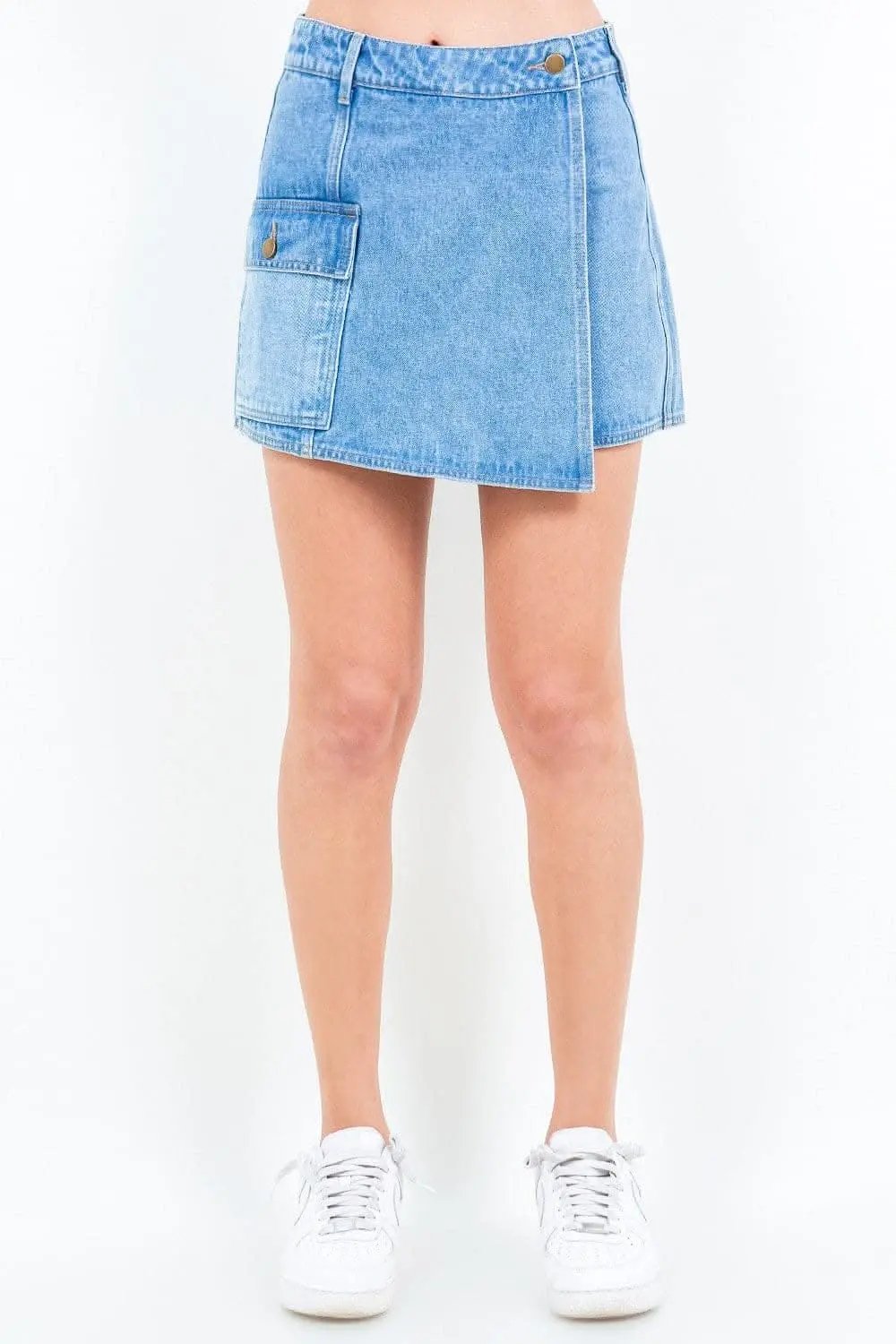 Trendy cargo pocket skort, mini - Love Salve